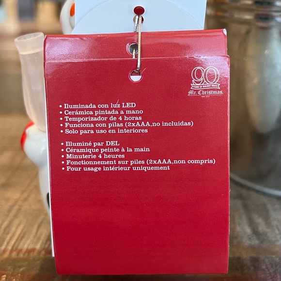 New MR. CHRISTMAS Nostalgic CERAMIC Light-Up SNOWMAN ☃️ Figurine/Ornament +TIMER - Picture 8 of 9